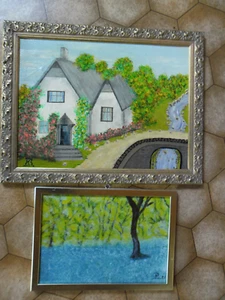 Bilder mit Rahmen, 2 Stück, 46 x 35 + 32 x 23 cm - Bild 1 von 1
