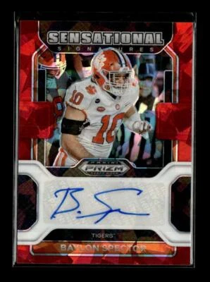 2022 Prizm Draft Picks #SS-BSP Baylon Spector Sensational Signatures Red Ice - Image 1 of 2
