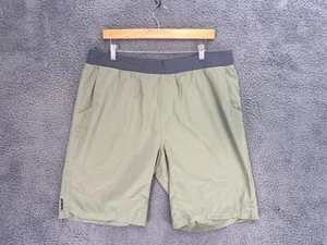 PrAna Athletic Hiking Yoga Shorts Lightweight Stretch Elastic Waist Green XXL - Picture 1 of 16