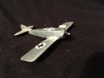 JUNKERS J10 #604 DIE CAST PLANE, VTG. GERMAN WWI – PROP & WHEELS INTACT 2.25"x3" - Image 1 of 4