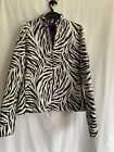 Silkland Black And White Animal Pattern Quilted Silk Jacket Size S