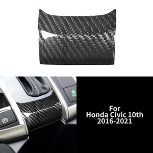 Real Carbon Fiber Gear Shift Lower Panel Trim Fit For Honda Civic 10th 2016-2021 - Picture 1 of 12