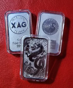 1 x Direct-Fit Acrylic 1oz Perth Mint / XAG Bar Rectangular Capsules 47 x 27 mm - Picture 1 of 2