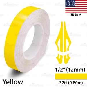 1/2" Vinyl Pinstriping Pin Stripe Car SUV Styling Tape Decal Sticker 12mm YELLOW - Picture 1 of 12