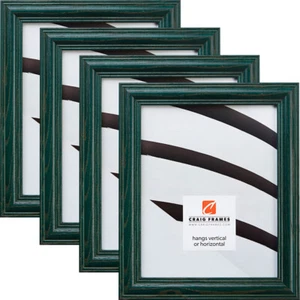 Craig Frames Wiltshire Ash 440, 1.25" Hunter Green Hardwood Picture Frame 4-Pack - Picture 1 of 9