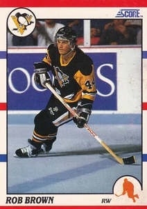 1990-91Score #51 Rob Brown Pittsburgh Penguins + (Ja 4 kostenlose Mystery Karten) - Bild 1 von 2