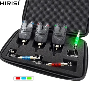 Hirisi 3 Karpfenangeln Bissanzeiger und Swinger Set Wasserdicht Blau LED - Bild 1 von 10