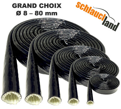 Guaina Termica In Silicone Antifuoco Per Cavi E Tubi Moto - Isolante Schlauchland Nero