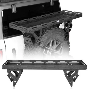 Rear Spare Tire Cargo Basket Fit All Jeep Wrangler Ford Bronco RV SUV Trucks - Picture 1 of 16
