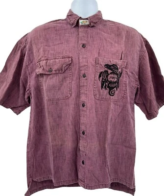 Vtg 1980s JIMMY'Z Skate Surf Button Front Shirt Embroidered Alkahn 21 Mens Small - Image 1 of 4
