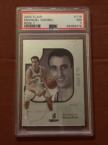 2002 Flair Emanuel Ginobili Row 1 Super Rare #/150 PSA 7, Pop 1 - Picture 1 of 11