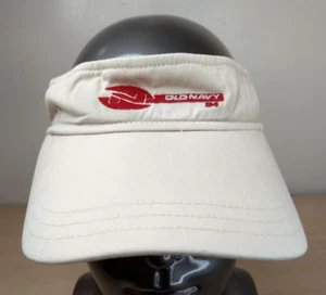 OLD NAVY N 94 ADJUSTABLE STRAPBACK SUN VISOR/CAP, BEIGE/RED, OUTDOOR/SPORTS/GOLF - Picture 1 of 12