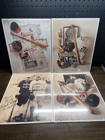 4 MLB 1993 Poster Prints 11x14 TY COBB Whitey Ford STAN MUSICAL Georgia Peach Cover