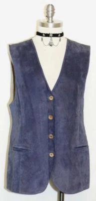 DISTLER CUERO Chaleco para Caminar Sobre Abrigo Chaqueta Mujer Azul Alemán Chaleco Largo B39" 8 S Foto 1 de 4