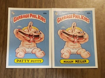 1985 Topps Garbage Pail Kids Original Series Muggin Megan Patty Putty 42a 42b - Image 1 of 4