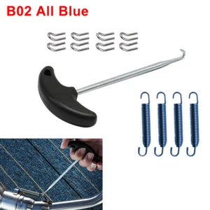 Exhaust Pipe Muffler Mounting Springs Hooks Set Link Stainless Steel All Blue - Picture 1 of 5