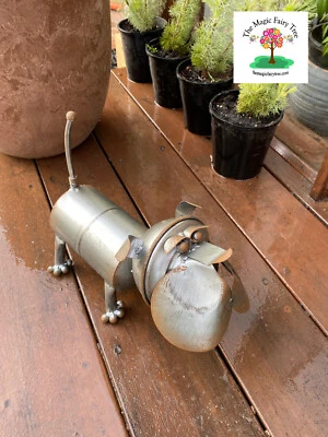 Dora Bulldog Metal Perro Jardín Decoración Escultura Decoración Cinético Dinámico Arte Foto 1 de 3