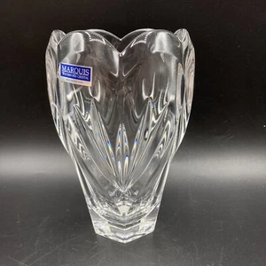 Marquis by Waterford Sweet Memories 6.5" Lead Crystal Clear Heart Vase Germany - Picture 1 of 11