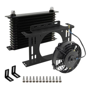 Ölkühler 13 Reihe 7/8"-14 UNF + 7" Elektrolüfter-Kit mit neuem Halterungssatz  - Picture 1 of 12