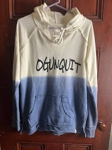 Blue 84 Ogunquit Hoodie Size M Womens Blue Ombré Raw Hem - Picture 1 of 7