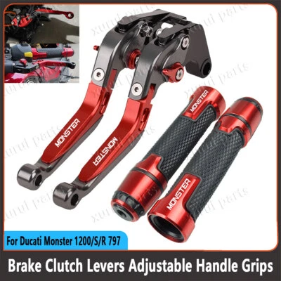 For Ducati Monster 1200/S/R 797 821 796 Folding Brake Clutch Lever Handle Grip Foto 1 de 4
