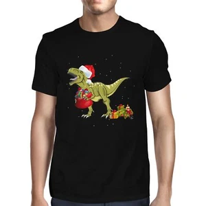 1Tee Mens Dinosaur Christmas - T-Rex and presents T-Shirt - Bild 1 von 6