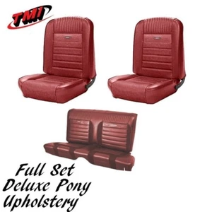 Juego completo tapizado asiento pony de lujo Ford 1966 Mustang delantero/trasero - granate - Imagen 1 de 11