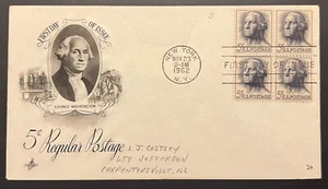 5¢ REGULAR POSTAGE #1213 NOV 23 1962 NEW YORK NY FIRST DAY COVER (FDC) BX4 - Picture 1 of 1