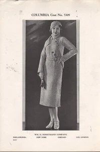 Abrigo y sombrero Columbia Wm. Patrón de tejido vintage H. Horstmann Company 5309 - Imagen 1 de 1