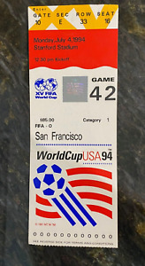 1994 FIFA WORLD CUP ROUND OF 16 TICKET STUB 7/4/94 Stanford USA v Brazil Game 42