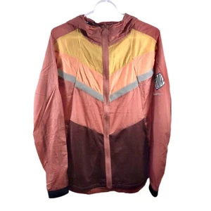 Nike Repel Reflective Trim Lightweigh Full Zip Red Ochre Hooded Jacket Mens L - Picture 1 of 9