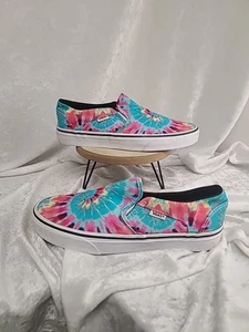 VANS Slip On Multicolor Tie Dye Canvas Low Top Skate Shoes Women’s 8.5 - Picture 1 of 22