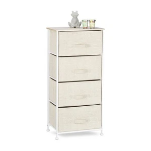Cajonera cómoda de tela 4 cajones color beige cajonera multiusos diseño moderno - Imagen 1 de 54