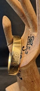 Vintage B.A. Ballou 12k Gold-Filled Etched Bangle Bracelet Safety Chain Minty! - Bild 1 von 15