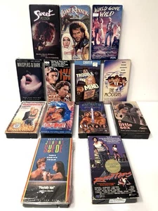 VHS Lot 13 Obscure Thrillers Erotic Uncommon Indie Titles Media RARE 80s/90s - Picture 1 of 11