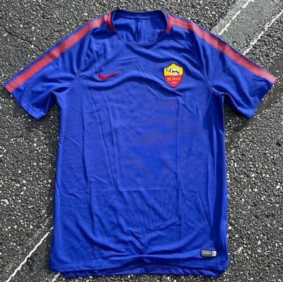 Camiseta de fútbol Nike AS ROMA 2017-18 PARA HOMBRE L azul auténtico kit de fútbol Foto 1 de 4