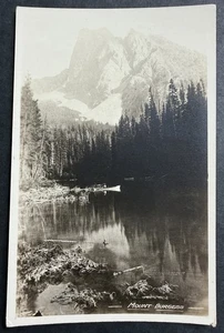 Cartolina fotografica reale Mt Burgess Canada Lago Roccioso RPPC primi '900 - Foto 1 di 2