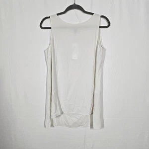 Top Eileen Fisher System Seda Georgette Crepe Bateau Cuello Concha en Hueso Talla XS - Imagen 1 de 6