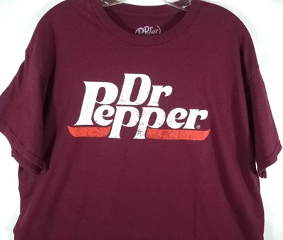 Camiseta Dr Pepper-Hombre-Adulto Grande-100% Algodón-Dr Pepper Logo Promo Tee Foto 1 de 4