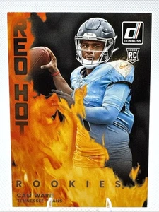 2025 Donruss Football RHR-CMW Cam Ward RC Red Hot Rookies Tennessee Titans - Picture 1 of 3
