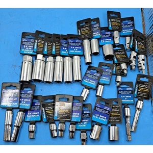 Mintcraft 3/8" Steckschlüssel & Adapter Posten -28 Stck Zündkerze tiefer Standard Vintage NEU - Bild 1 von 5