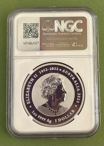 2023P Australia Myths & Legends Dragon & Koi Silver Dollar MS 70 NGC - Picture 1 of 2