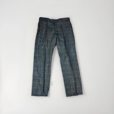 Pantalones de vestir BILLS KHAKIS talla 38 tostados multicolor a cuadros de lana frente plano Foto 1 de 4