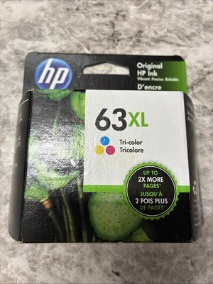 HP 63XL High Yield Tri-color Ink Cartridge (F6U63AN) Expires 04/2021 - Image 1 of 4