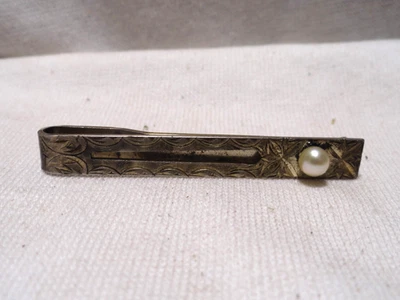 PERLA 4,5 MM ÚNICO BROCHE DE CORBATA VINTAGE PLATA 950 5,4 GRAMOS 2" ENVÍO RÁPIDO Foto 1 de 4