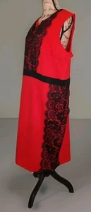 Gabby Skye - Abito tubino smanicato sexy rosso con pizzo nero - donna taglia 20W - Foto 1 di 4