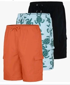 New 3 Pack Boys Mesh Cargo Swim Trunks Size Small 6-7 - Picture 1 of 1