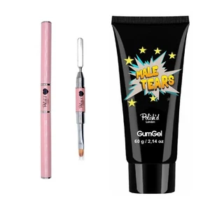 Acrygel Polygel glitter 60 g Nail extensions +pink nail brush clear  - Picture 1 of 2