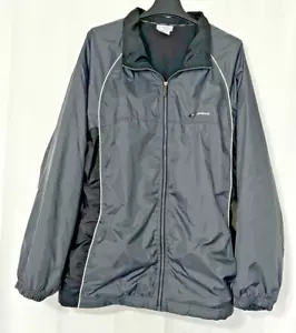 Reebok schwarz & grau durchgehender Reißverschluss Langarm Nylon Windbreaker - Größe 2XL - Bild 1 von 7