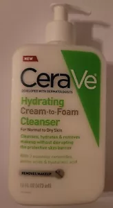 Cerave Hydrating Cream-to-Foam Cleanser Normal to Dry Skin 16oz - Bild 1 von 2
